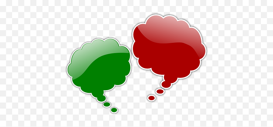 Free Comments Speech Bubble Vectors - Green Thought Red Thoughts Emoji,Facebook Thinking Cloud Emoticon