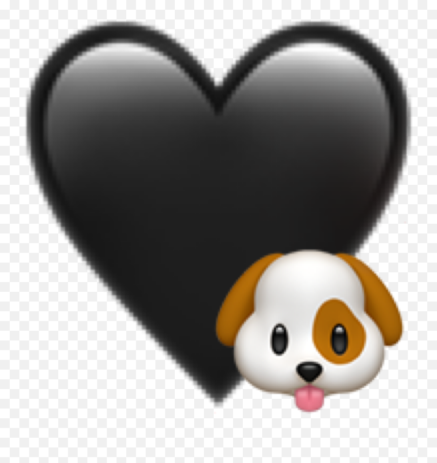 Dog Emoji Black Heart Doggy Sticker By - Emoji Of Dog With Heart Emoji,Puppy Emoji