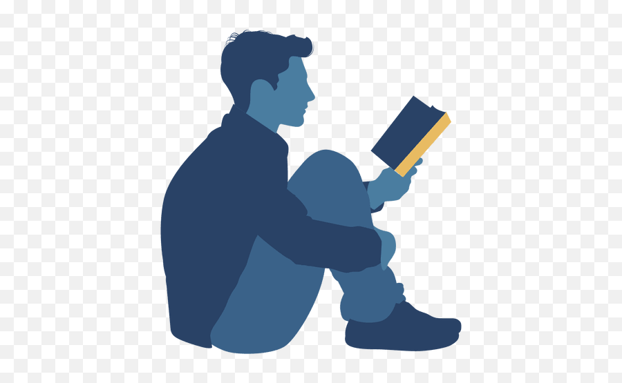 Man Reading Book Floor Silhouette - Reading Book Vector Png Emoji,Wizard101 Emojis Png