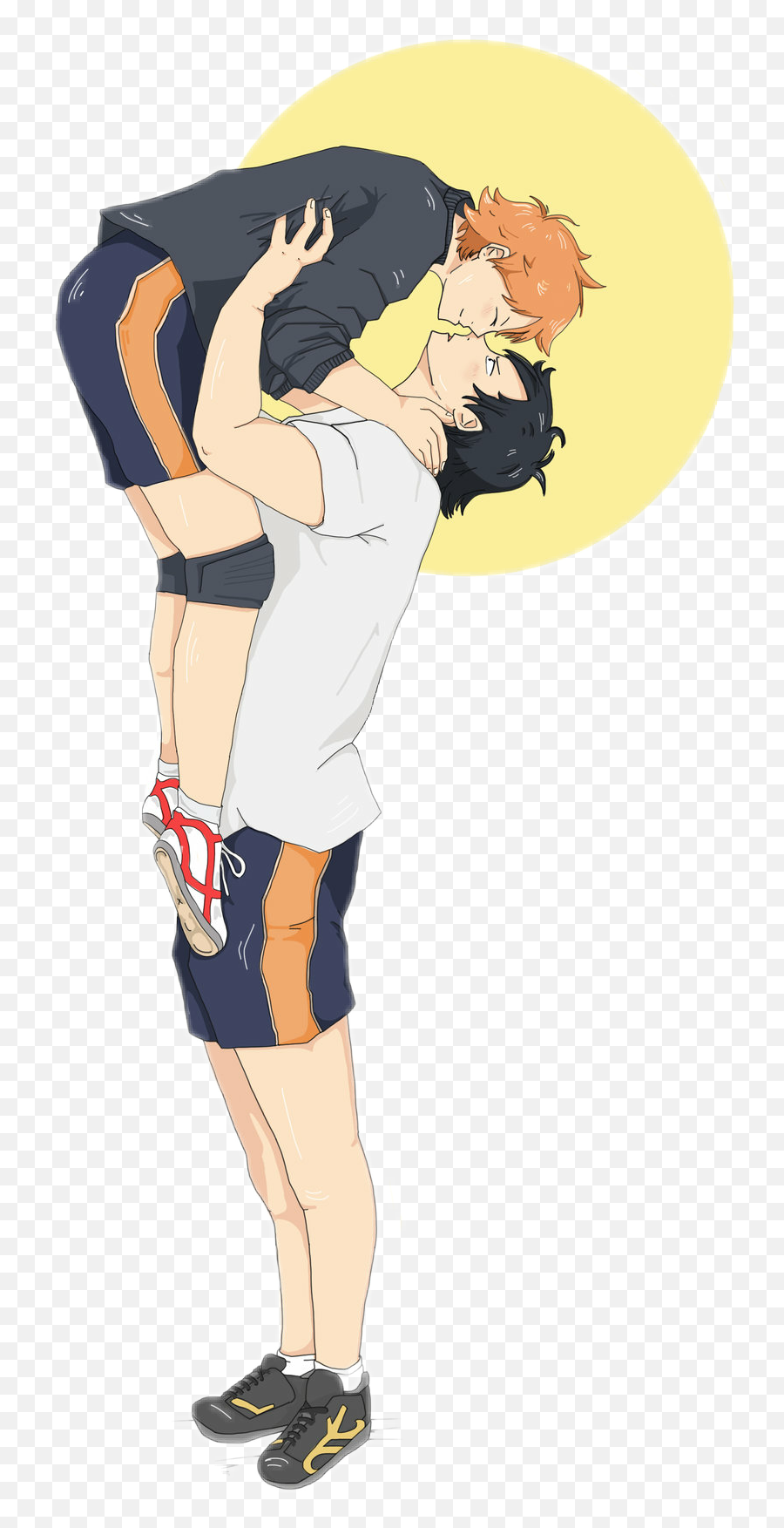 Haikyuu Kagehina Yaoi Kiss Kagehinaa Sticker By Emoji,Emoji Girl Kissing Template