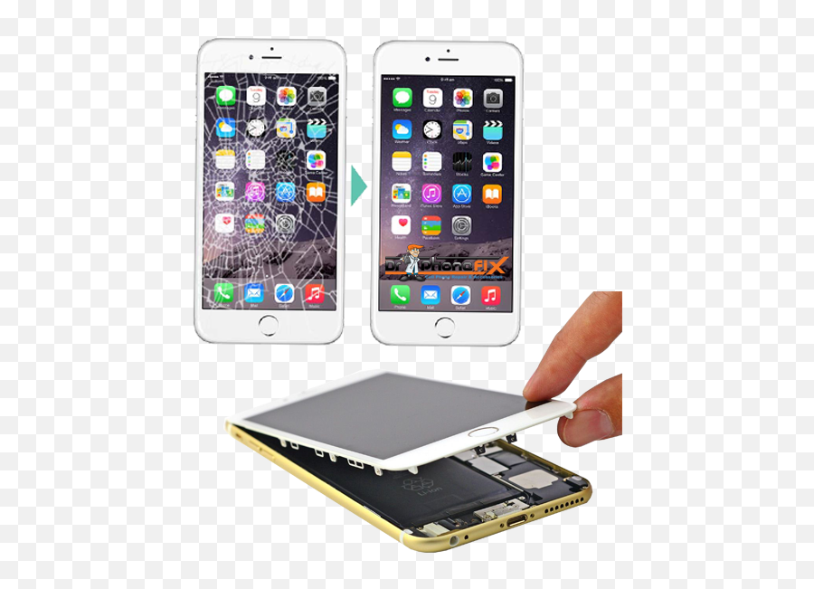 Download Hd Cracked Screen Iphone Repair Iphone Screens - Broken Iphone 6 Screen Replacement Emoji,Vegas Emojis