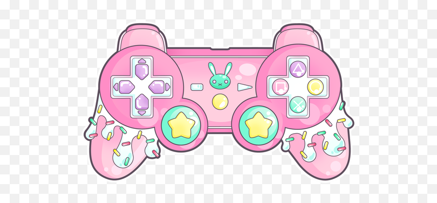 Pink Controller Videogames Sticker By Angie Nelson - Pink Game Controller Png Emoji,Gaming Controller Emoji