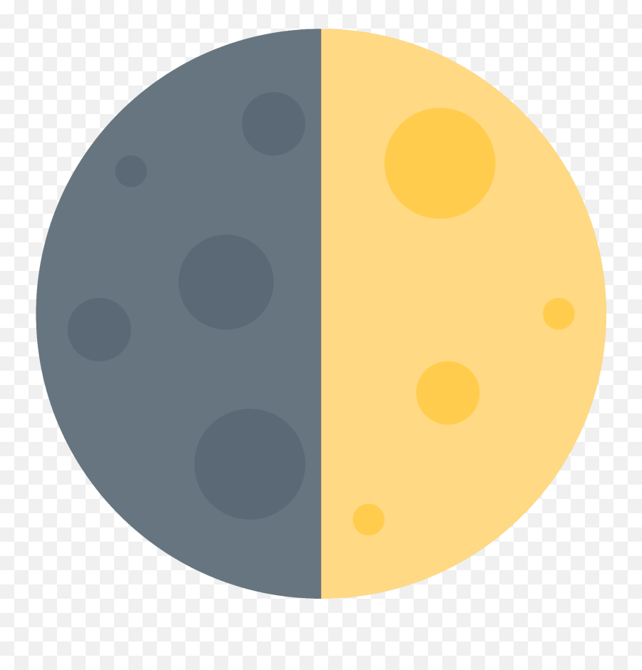 First Quarter Moon Emoji Clipart - First Quarter Moon Cartoon,Moon Emoji