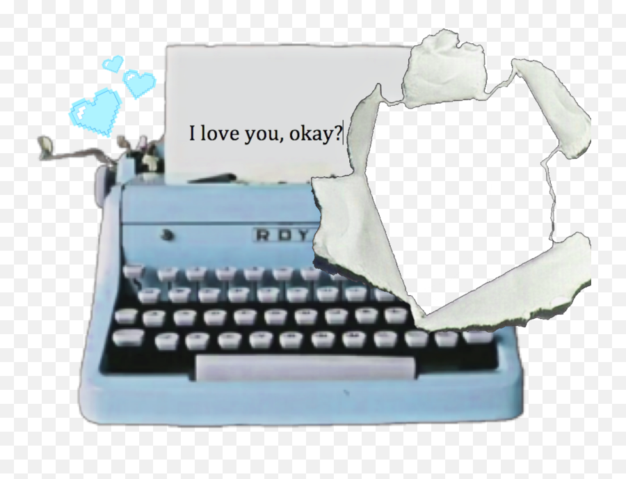 Love Blue Typewriter Sticker - Vintage Typewriters Emoji,Typewriter Emoji Hd