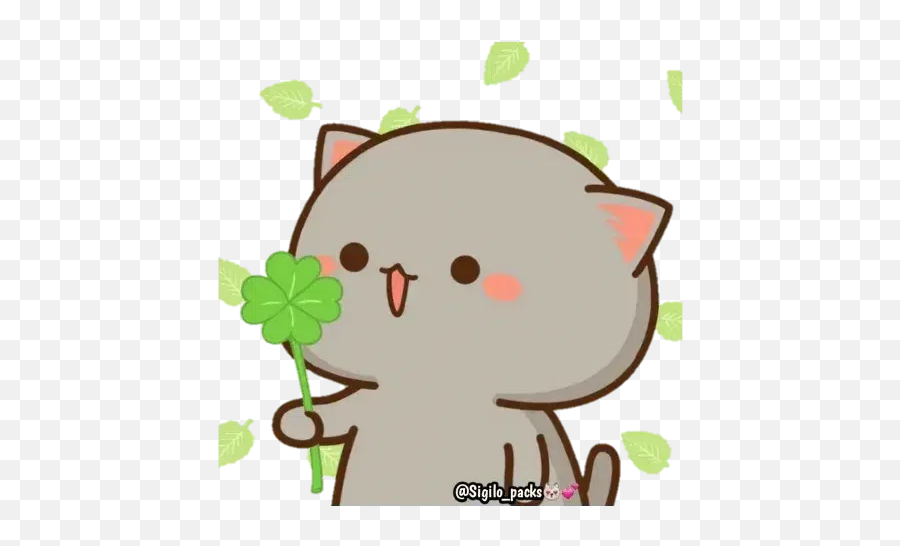 Mochi Mochi Peach Cat Whatsapp Stickers - Stickers Cloud Mochi Mochi Grey Cat Emoji,Emoticon De Pervertido