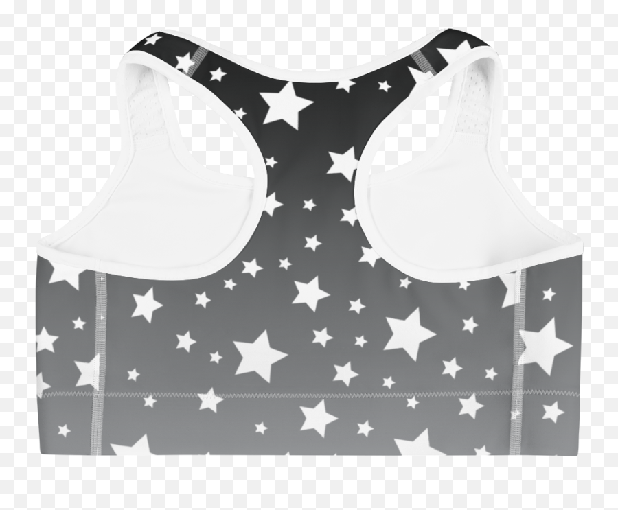 White Stars Gray Ombre Sports Bra - Sleeveless Emoji,Alabama Flag Emoji