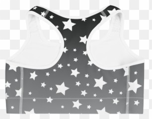 White Stars Gray Ombre Sports Bra - Sleeveless Emoji,Alabama Flag Emoji