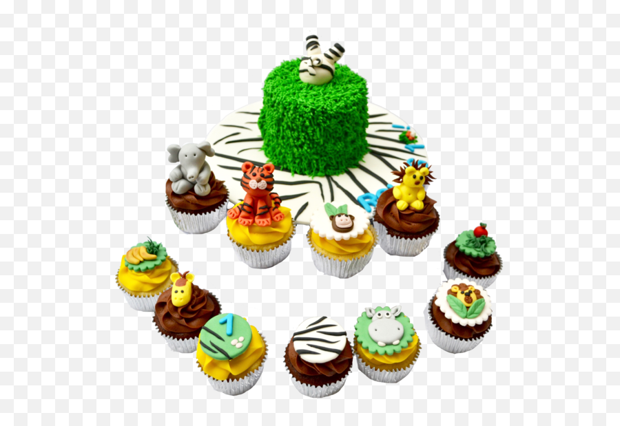 Safari Animals Cupcakes U2013 Sugar Street Boutique - Baking Cup Emoji,Emoji Birthday Cupcakes