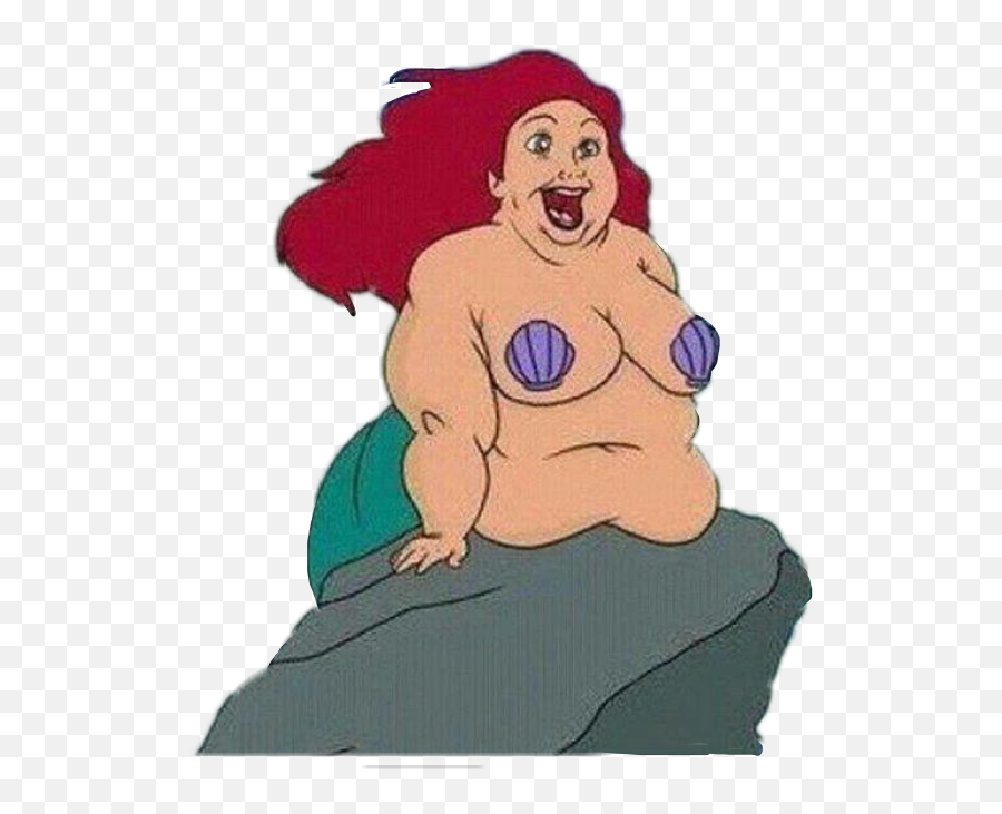 Ariel Mermaid Funny Chubby Sticker By Kristhomson2004 - Fictional Character Emoji,Chubby Emoji