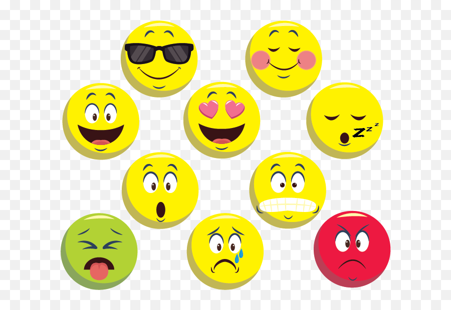 Feeling Faces 2 Round Decals Set Of 12 Ballyhoo Emoji,Round And Round Emoticon