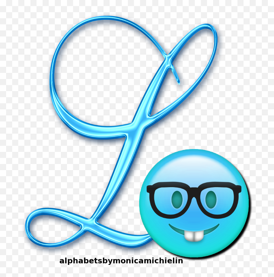 Monica Michielin Alphabets Light Blue Smile Emoticon Emoji,??l Emoji