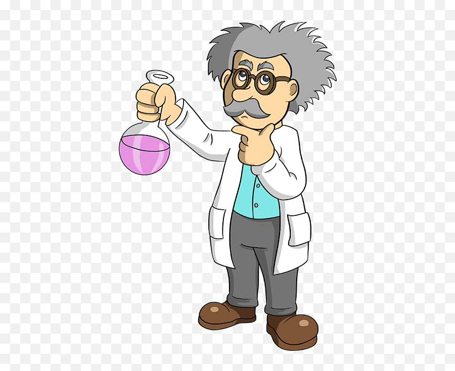 How To Draw A Cartoon Scientist - Really Easy Drawing Tutorial Scientist Cartoon Drawing Emoji,Mad Scientist Emoji