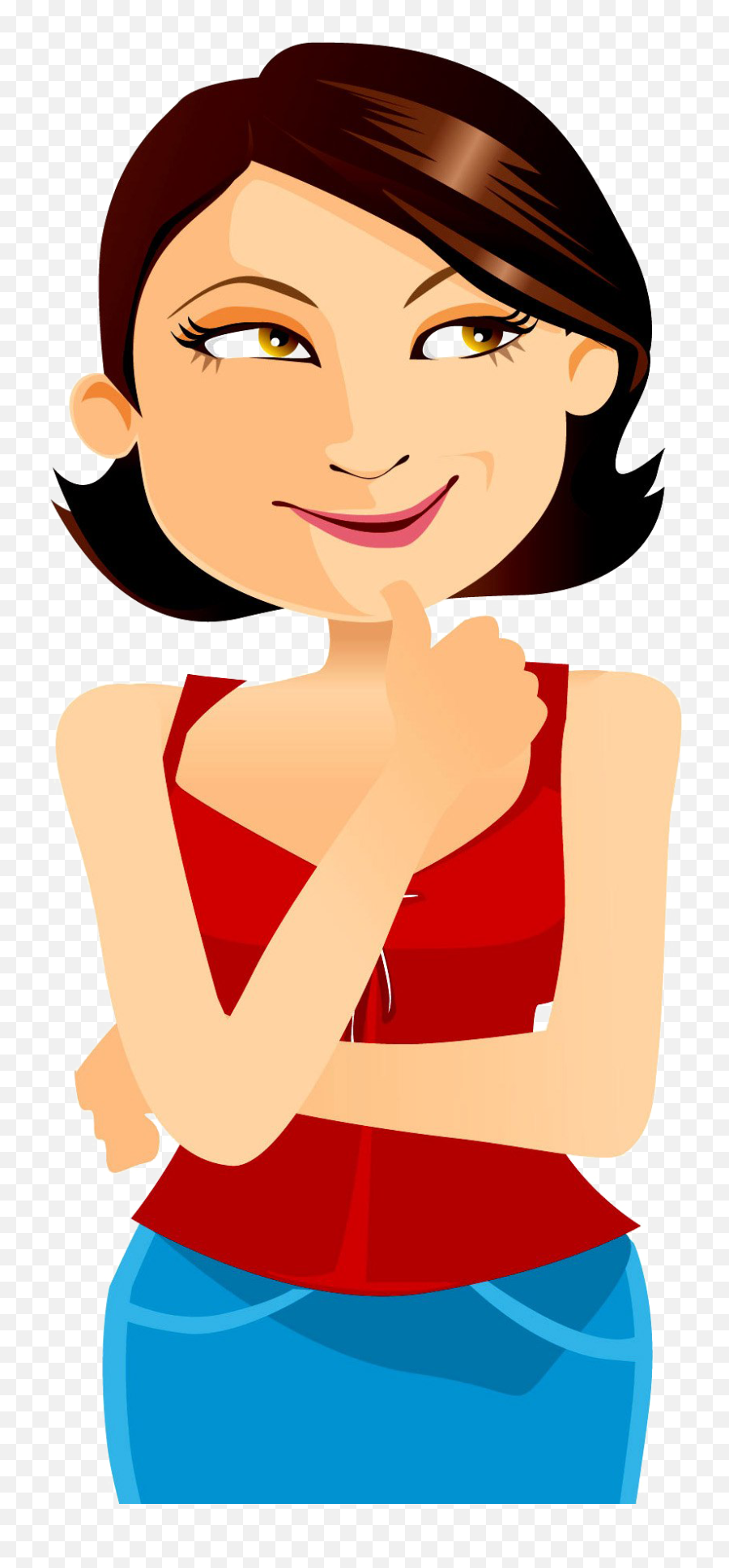 Thinking Woman Png Image Free Download Png Svg Clip Art For - Já Se Maquiou Hoje Emoji,Female Thinking Emoji