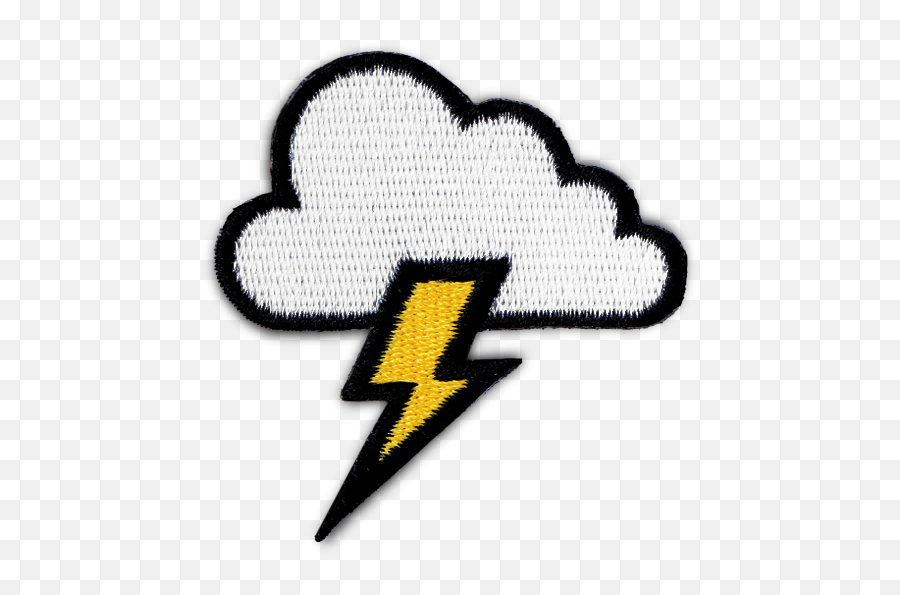 Cloud Lightning Bolt Patch - Cloud Patches Png Emoji,Boy Glasses Lightning Bolt Emoji