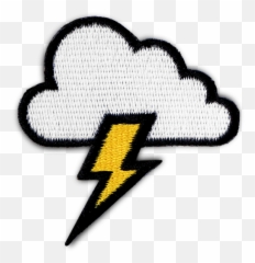 Cloud Lightning Bolt Patch - Cloud Patches Png Emoji,Boy Glasses Lightning Bolt Emoji