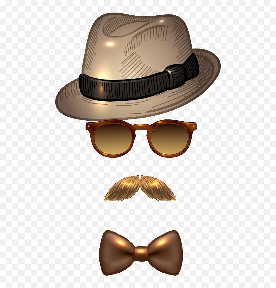 Sunglasses Fedora Moustache Avatar Hat Man Clipart - Moustache And Papillon Emoji,Fedora Emoji