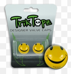 Cycling Bicycle Accessories Trik Topz Valve Cap Smiley Face - Bmx Valve Caps Chrome Emoji,Keys For Emoticon