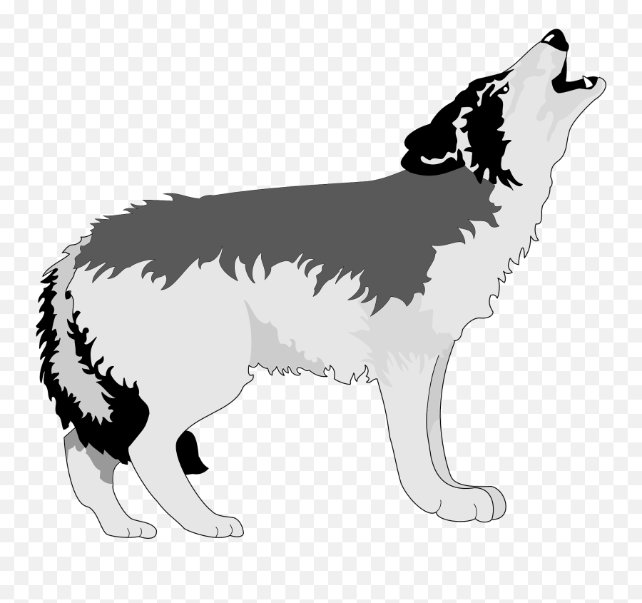 Wolf Howling At The Moon Clipart - Wolf Howling Clipart Emoji,Howling Wolf Emoji