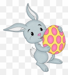 Bunny Easter Sticker - Transparent Background Easter Bunny Transparent Emoji,Bunny And Egg Emoji