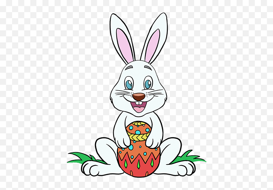 How To Draw An Easter Bunny - Really Easy Drawing Tutorial Cartoon How To Draw Easter Bunny Emoji,Bunny Holding Cake Emoticon