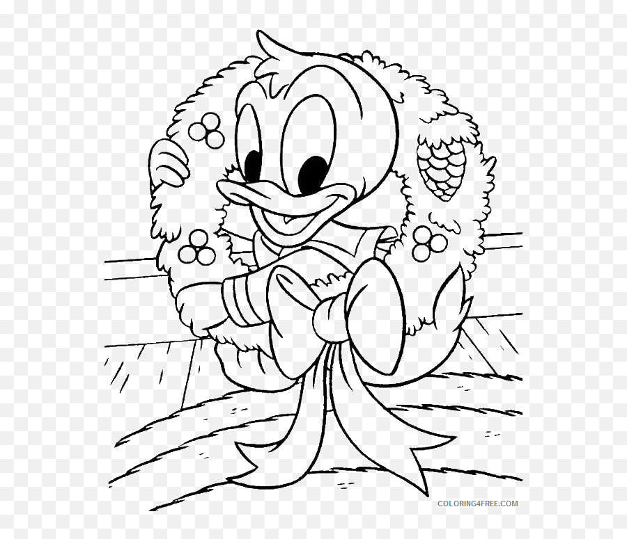 Donald Duck Coloring Pages Cartoons - Christmas Duck Coloring Page Emoji,Donald Duck Emoji