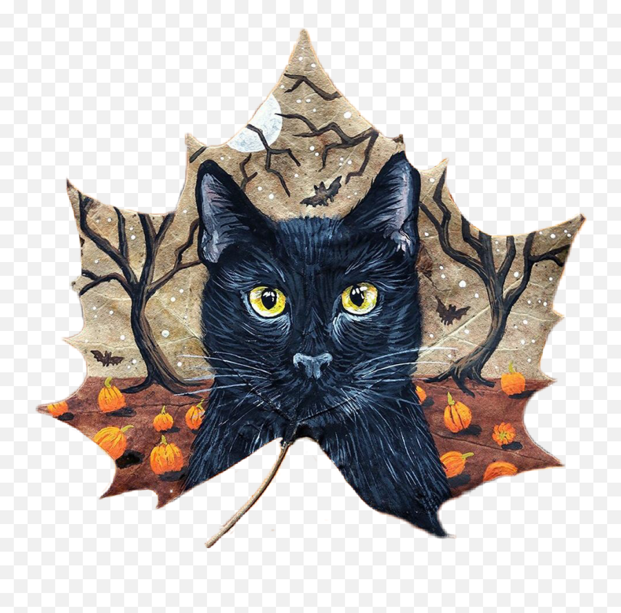 The Most Edited Halloweenblackcat Picsart Emoji,Black Cat Emoticon Facebook