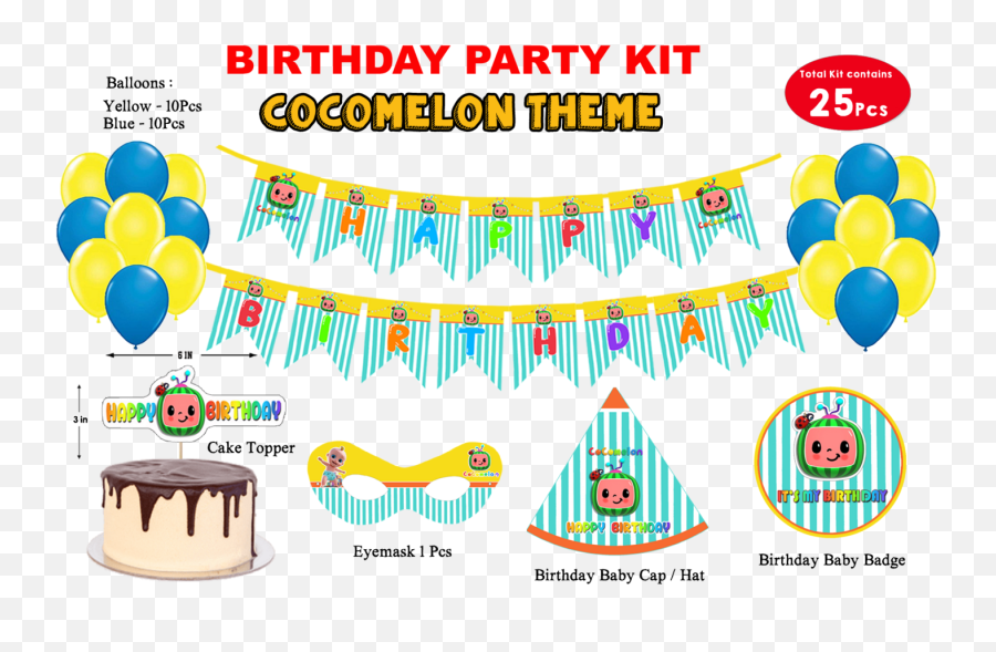 Birthday Party Combo Kit 25pcs Emoji,Emojis Wparty Hat