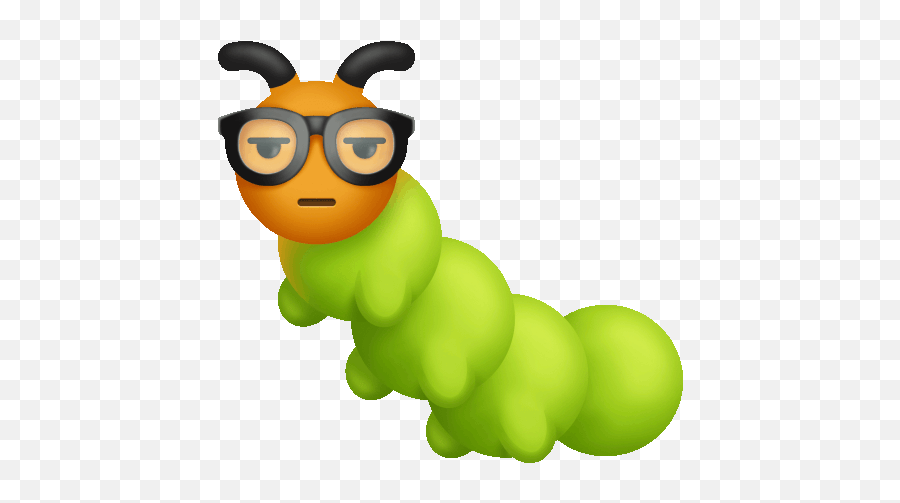 Caterpillar With Glasses From The Netflix Film Sticker Emoji,Snapchat Emojis Sparkle