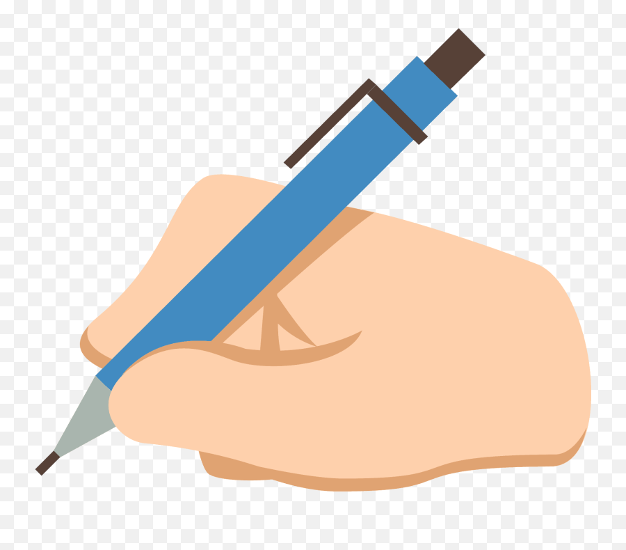 Writing Hand Emoji Clipart - Clip Art,Hand With Pen Emoji