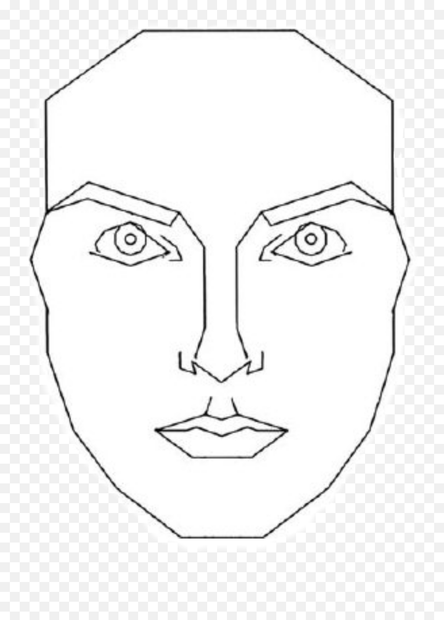 Mask Perfect Face Template Sticker By Kikimina3011 - Perfect Face Template Emoji,Emoji Face Template