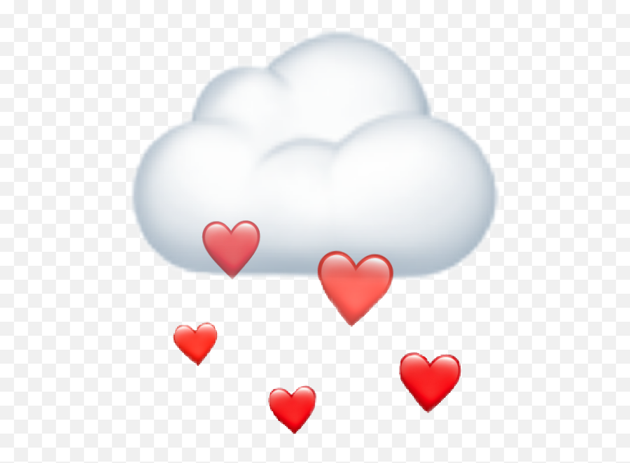Emoji Heart Red Redheart Emojiiphone Sticker By Ty - Girly,Cloud With Rain Emoji
