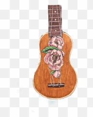 Flowered Ukulele - Solid Emoji,Ukulele Emoji