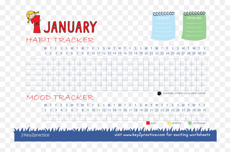 Quick Guide To A Habit Trackerfree Printable Inside - Horizontal Emoji,Emotion Tracker