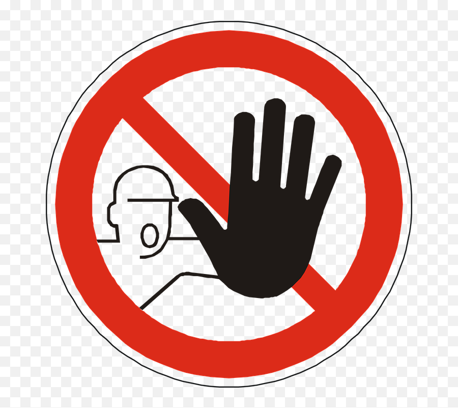 Forbidden Entry Admittance Prohibited - Hand Stop Logo Png Emoji,Emotions Are Prohibited