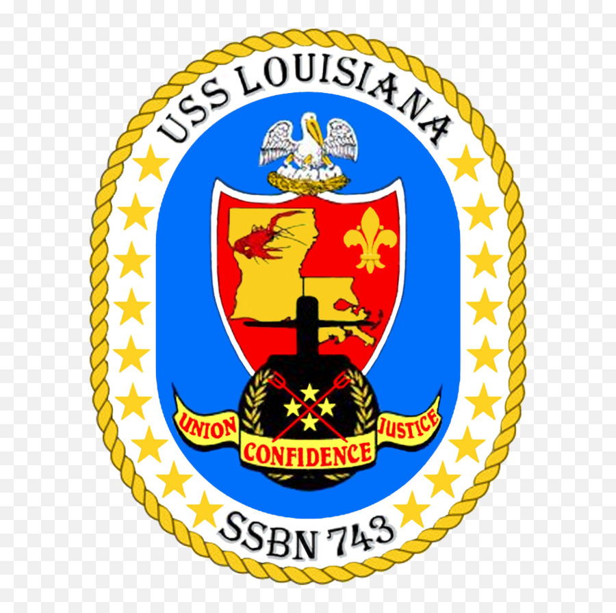 743 Patch Ships Crests Us Navy - Uss Louisiana Ssbn 743 Png Emoji,Submarine Emoji