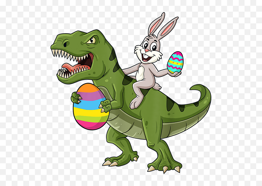 Rabbit Riding T Rex Easter Egg Boys Girls Kids T - Shirt Tote Emoji,Instagram Girl With Bunny Ears Emoticon