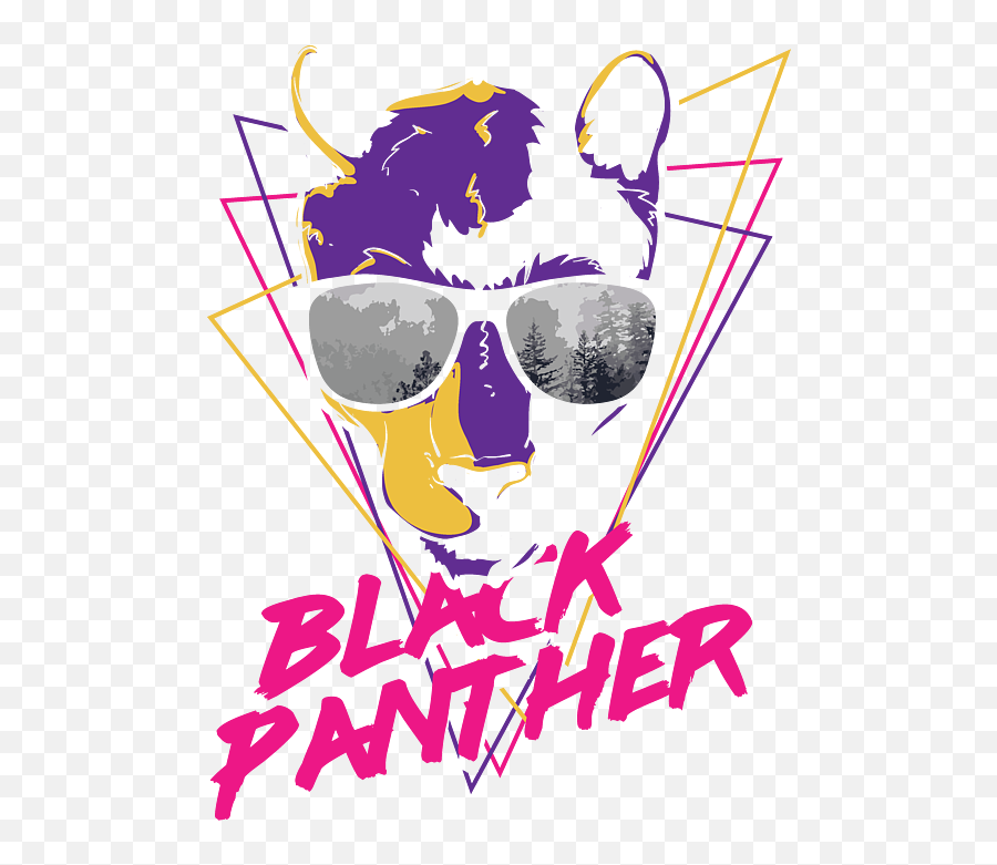 Retro Black Panther In Cool Sunglasses T - Shirt For Sale By Emoji,Sunglasses Hide Your Emotions