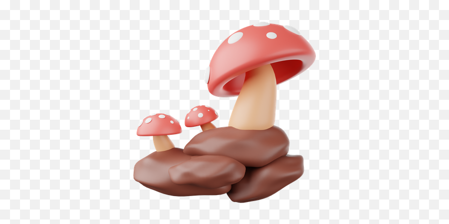 Premium Mushroom 3d Illustration Download In Png Obj Or Emoji,Emoji Of A Mushroom