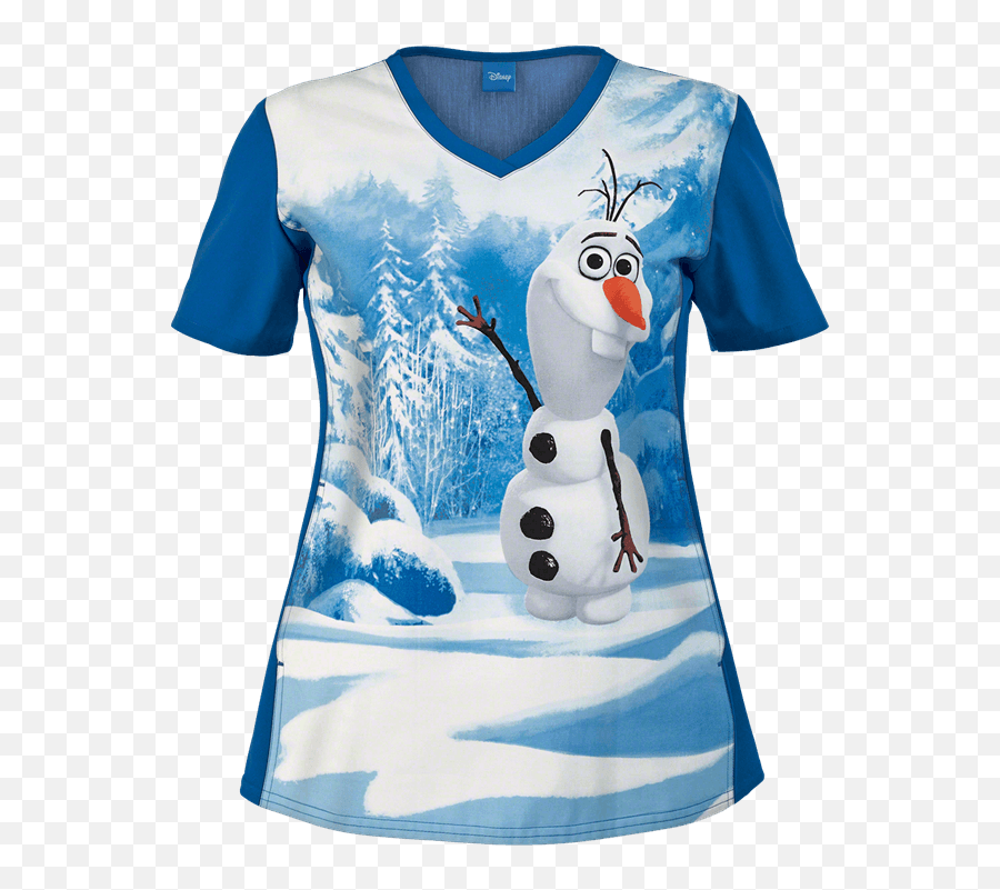 Frozen Snowman Png - Ck6834ll Uniformes Clinicos De Disney Uniformes Quirurgicos De Disney Emoji,Blusas De Emojis