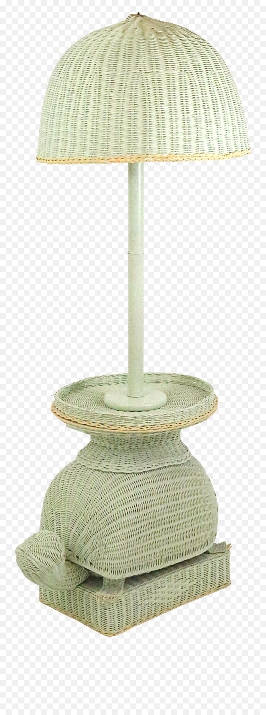 Vintage Palm Beach Regency Mint Green Wicker Turtle Side Table Floor Lamp - Desk Lamp Emoji,Turtle Emoticon For Facebook