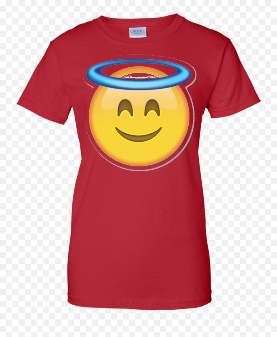 Heaven Angel Ring Smiley Emoji - Emoticon Tshirt U2013 Feedtek,Red X Emoji