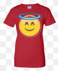 Heaven Angel Ring Smiley Emoji - Emoticon Tshirt U2013 Feedtek,Red X Emoji