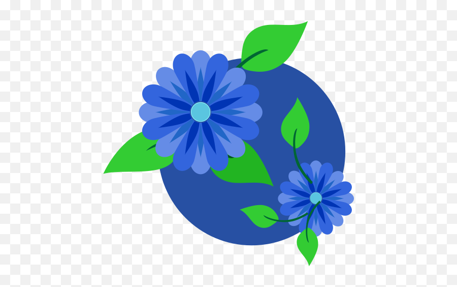 Vector Image For Logotype By Keywords Blue Flowers Plant - Blue Flowers Icon Emoji,What Does A Leaf And A Pig Face Means In Emojis