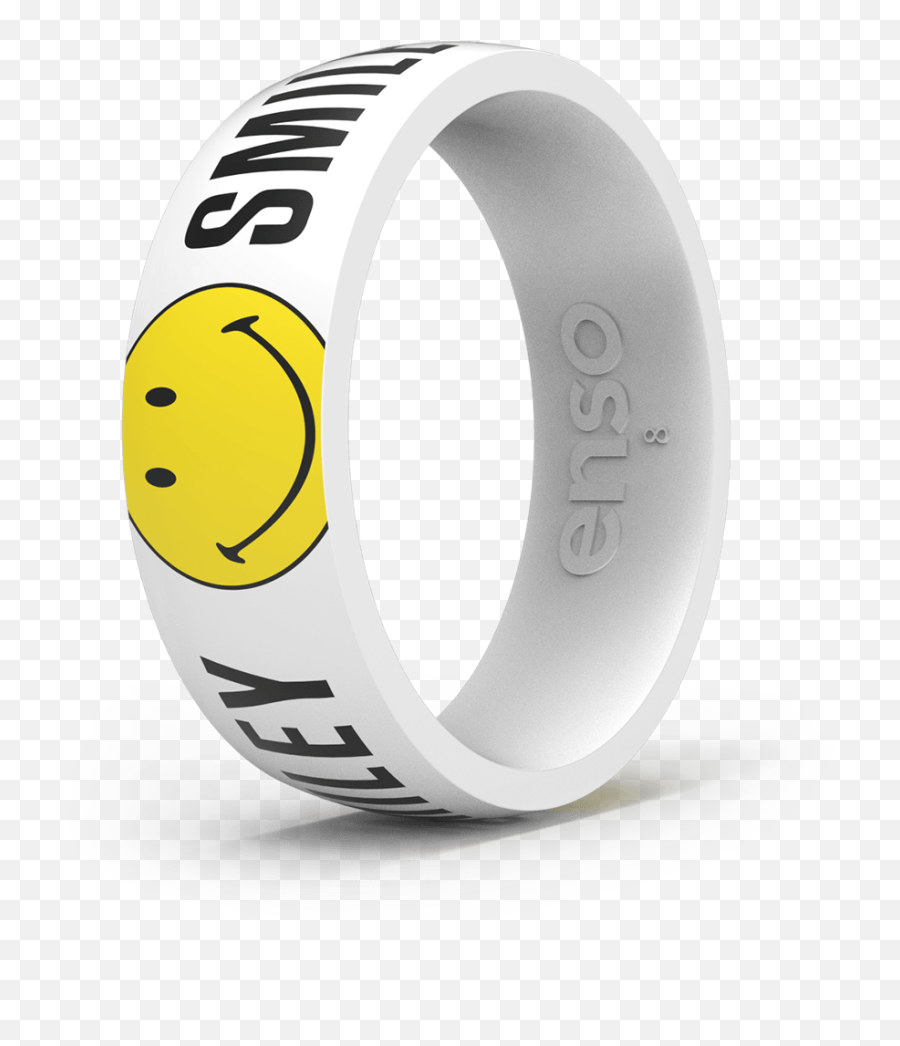 Smiley Silicone Ring - Classic Enso Rings Solid Emoji,Yellow Emoticons Star On Black Background