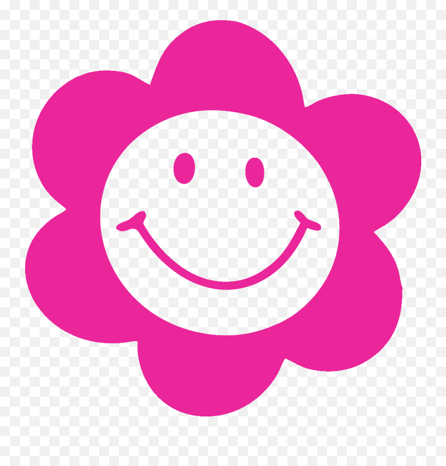 Happy Face Flower - Vinyl Cutout Sticker Happy Emoji,Peace Emoticon Circle