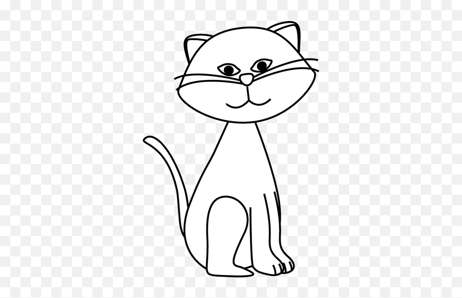 Black And White Cat Clipart - Clipartsco Indoor Cat Clipart Black And White Emoji,2 Carots Emoticon