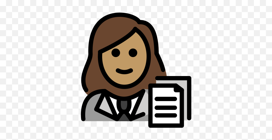 Medium Skin Tone Emoji - Office Woman Png Clipart,Emoji Oficinista