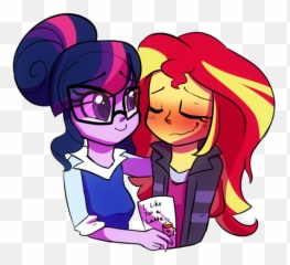 2671177 - Safe Artistlittletweenframes Scitwi Sunset Equestria Girls Sciset Emoji,Watch 