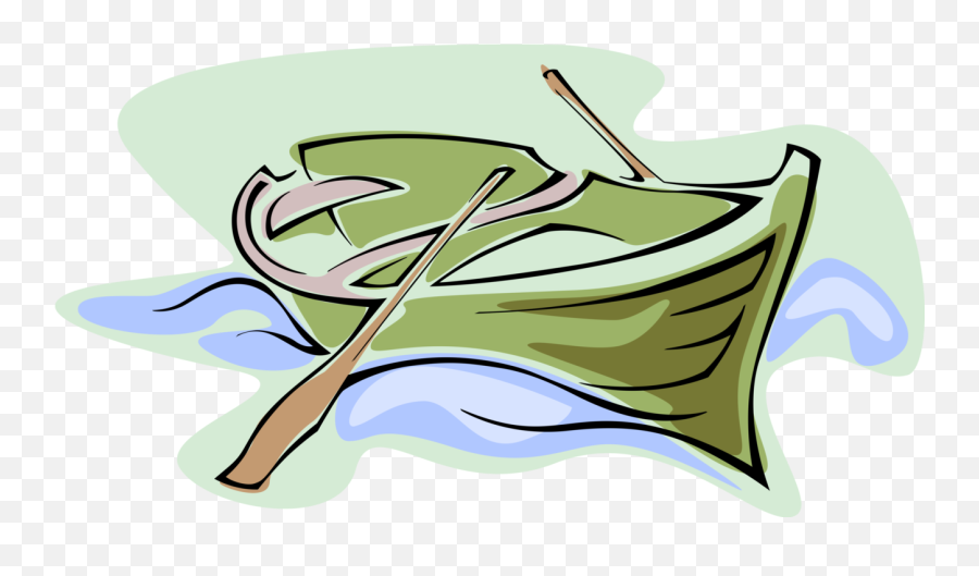 Vector Illustration Of Wooden Rowboat Or Row Boat With - Boating Emoji,Rowing Emoji