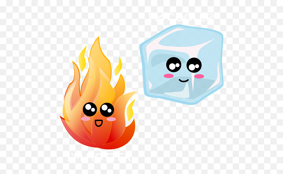 Im Hotter Im Cooler Cute Fire And Ice Pun Iphone Case For Emoji,Iphone Fire Emoticon